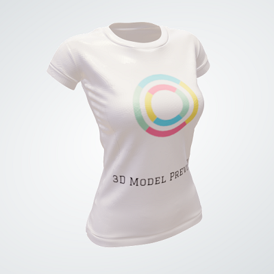 T-Shirt Round Neck Female - 3D Preview